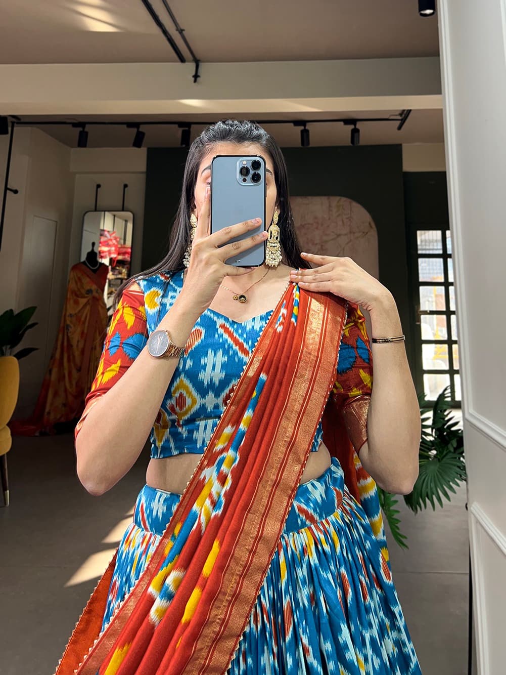 Stunning Printed Silk Lehenga Choli