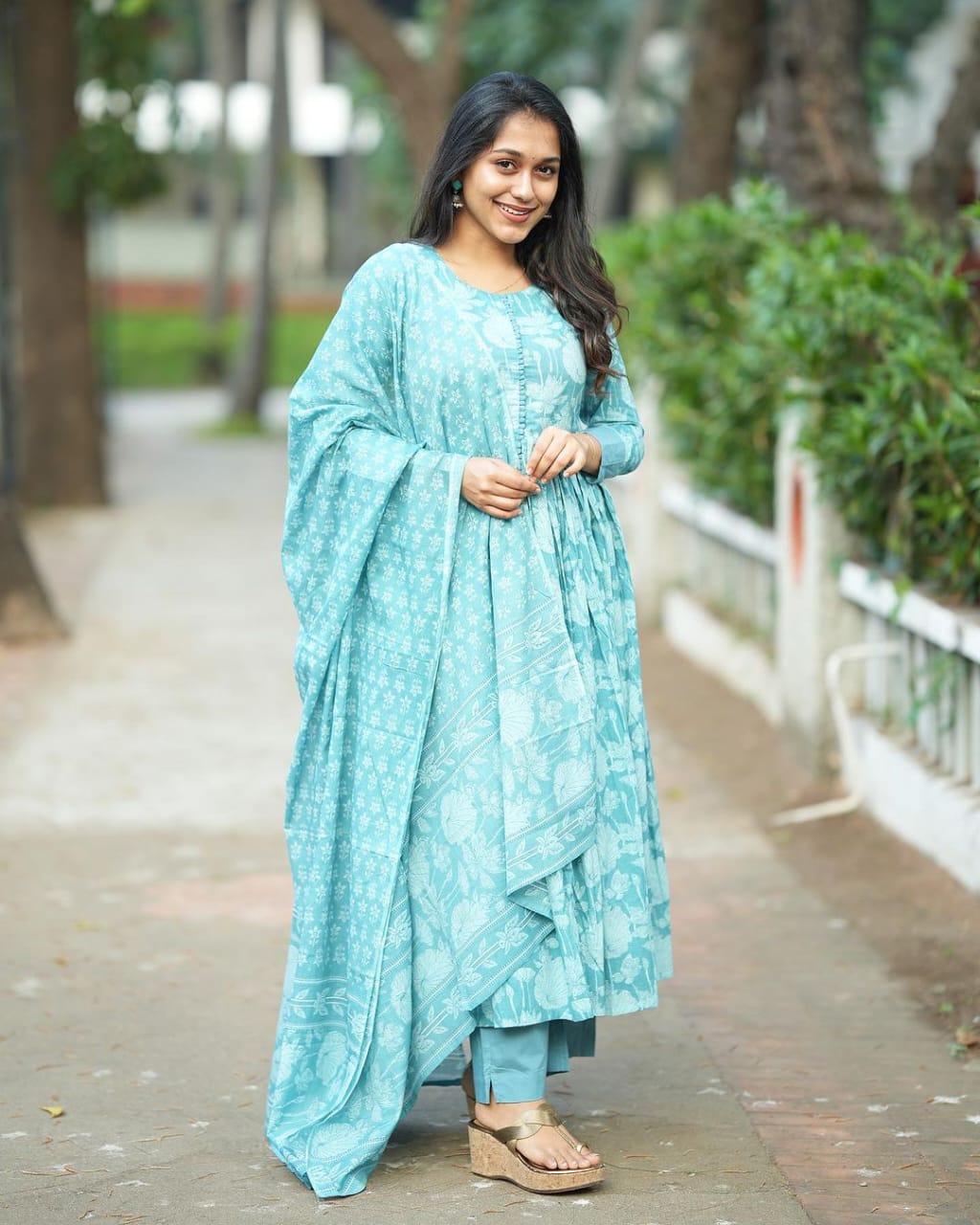 Cotton Alia Cut Festive Suit