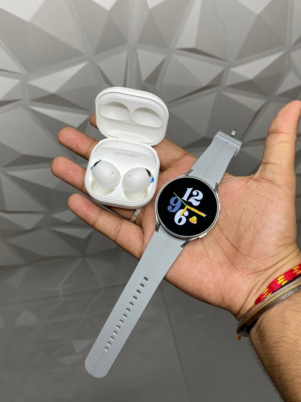 Samsung Galxay watch and Airpods