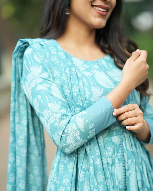 Cotton Alia Cut Festive Suit
